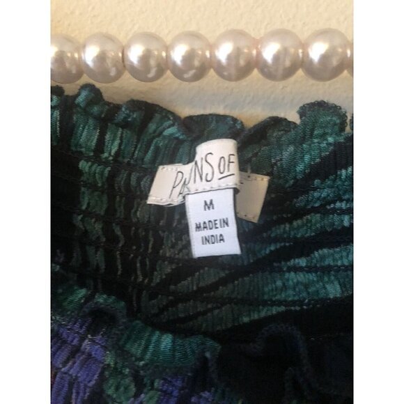 Patrons Of Peace Womens Size M Black Tropical Floral Dress Smocked Short Sleeve - Picture 6 of 6